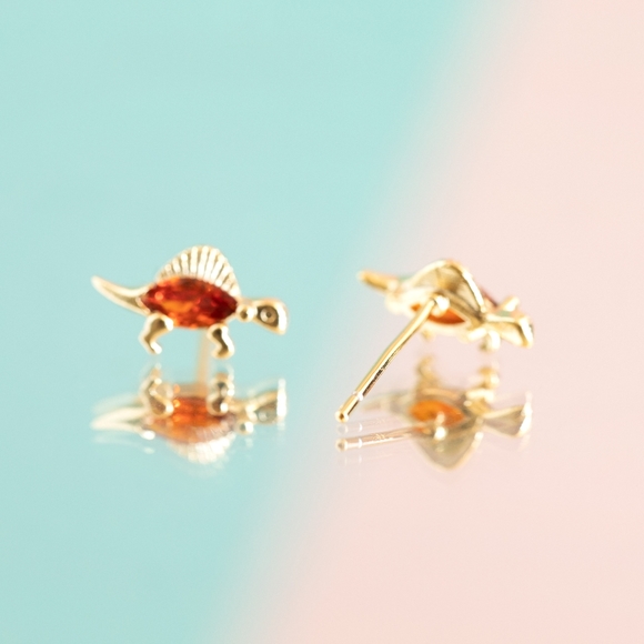 Red Dinosaur Earrings (S925) - Only 5 left! - Picture 6 of 7
